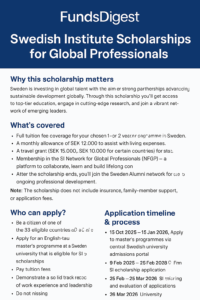 Swedish Institute Scholarships for Global Professionals