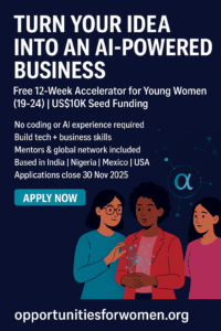 Free 12-Week AI Startup Accelerator for Young Women