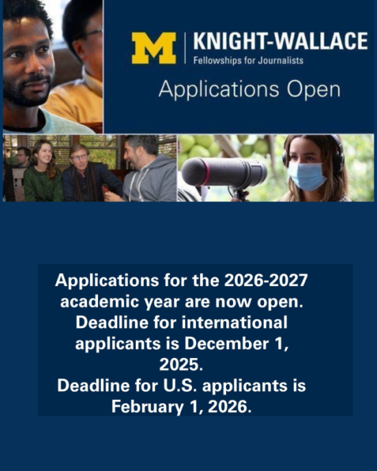 Knight-Wallace Journalism Fellowships 2026–2027 – University of Michigan | Fully Funded In-Person Fellowship for U.S. and International Journalists