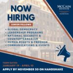 McCain Institute Junior Fellows Program 2026 – Now Hiring